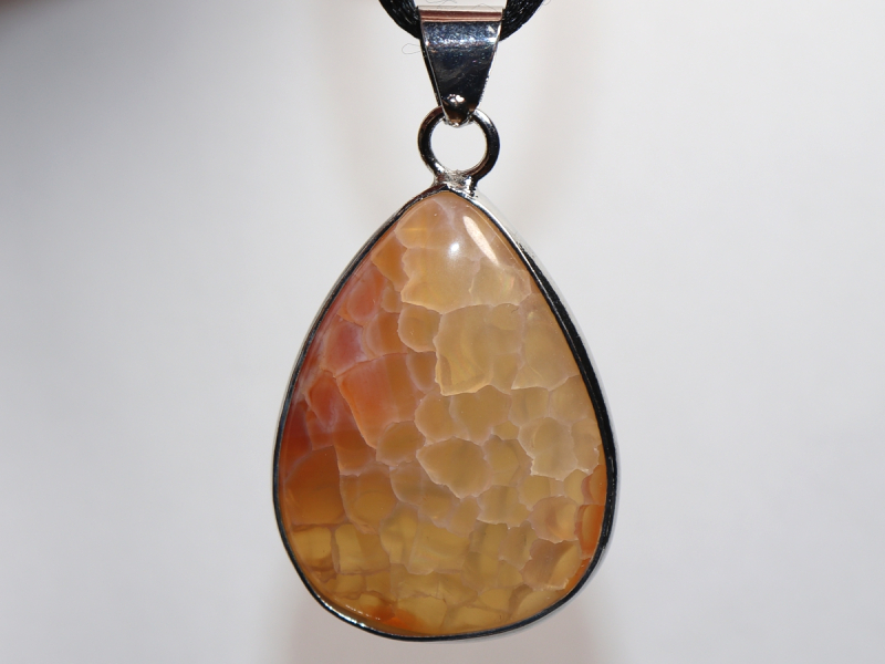 fire agate with cord or silver 925