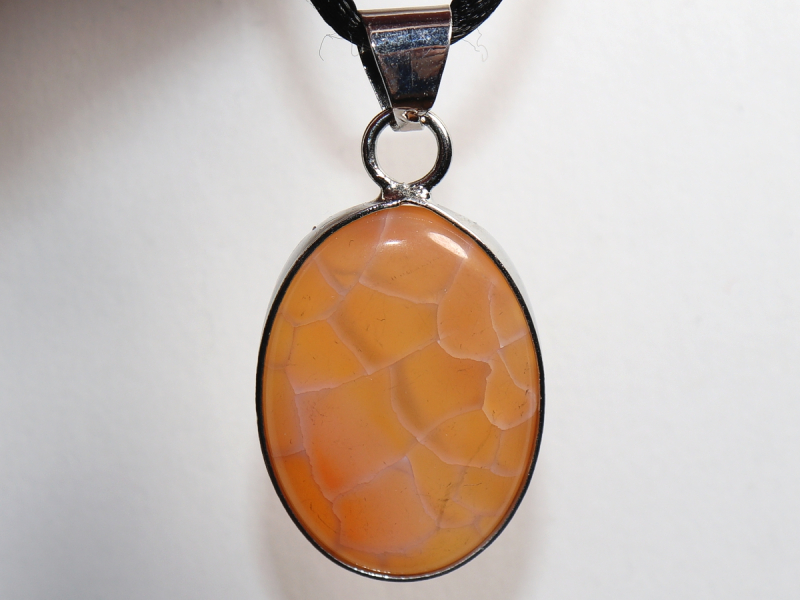 fire agate with cord or silver 925