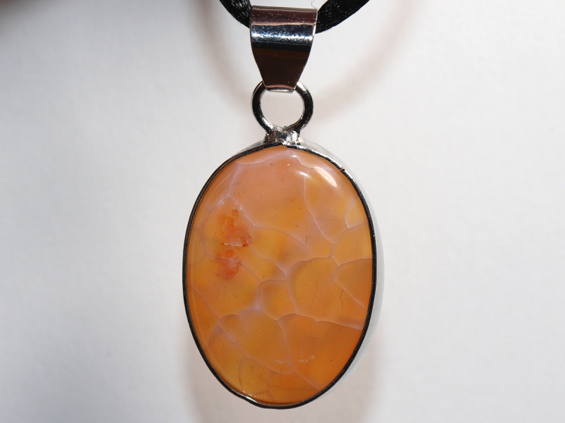 fire agate with cord or silver 925