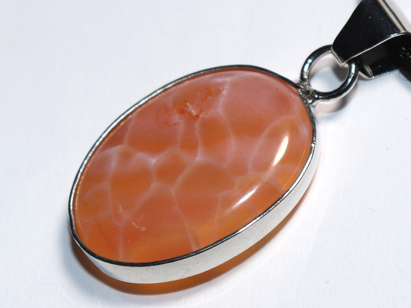 fire agate with cord or silver 925