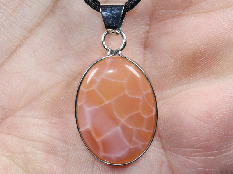 fire agate with cord or silver 925
