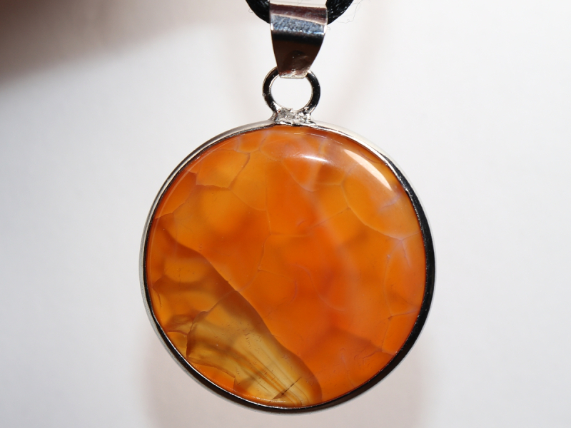 fire agate with cord or silver 925