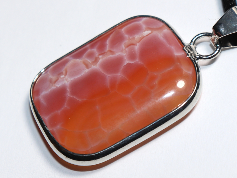 fire agate with cord or silver 925