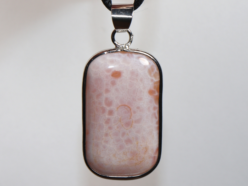 fire agate with cord or silver 925