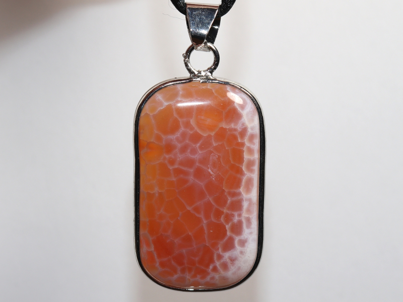 fire agate with cord or silver 925