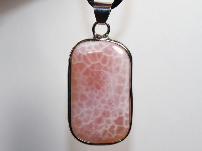 fire agate with cord or silver 925