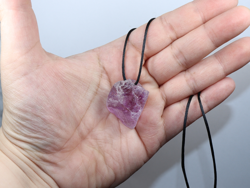 amethyst with nylon cord
