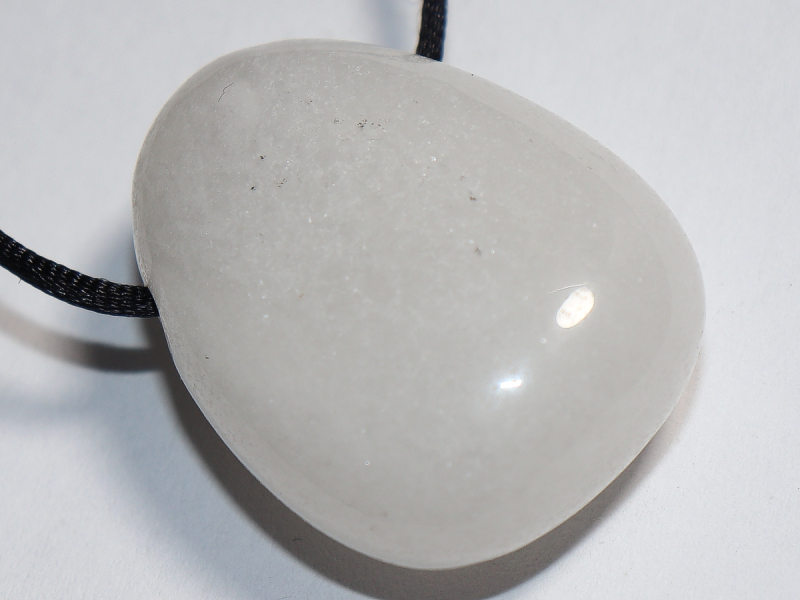 snow quartz with cord or silver 925
