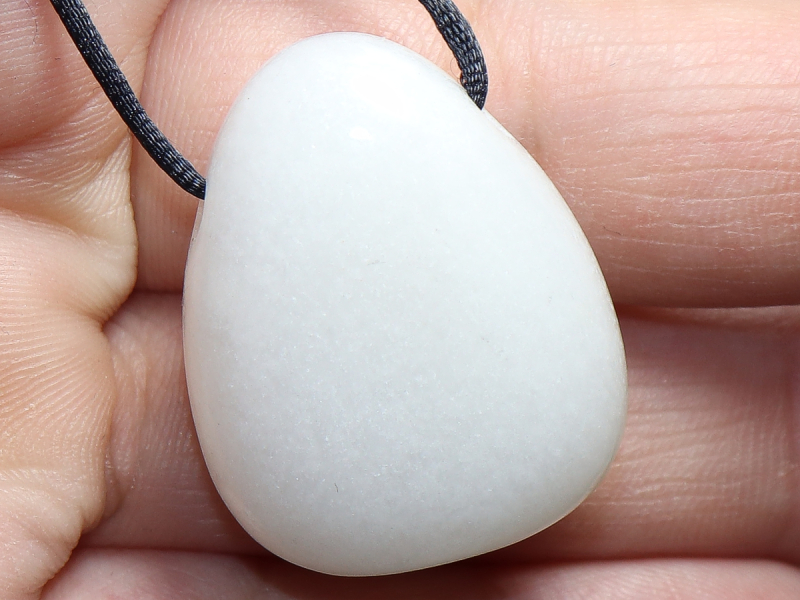 snow quartz with cord or silver 925