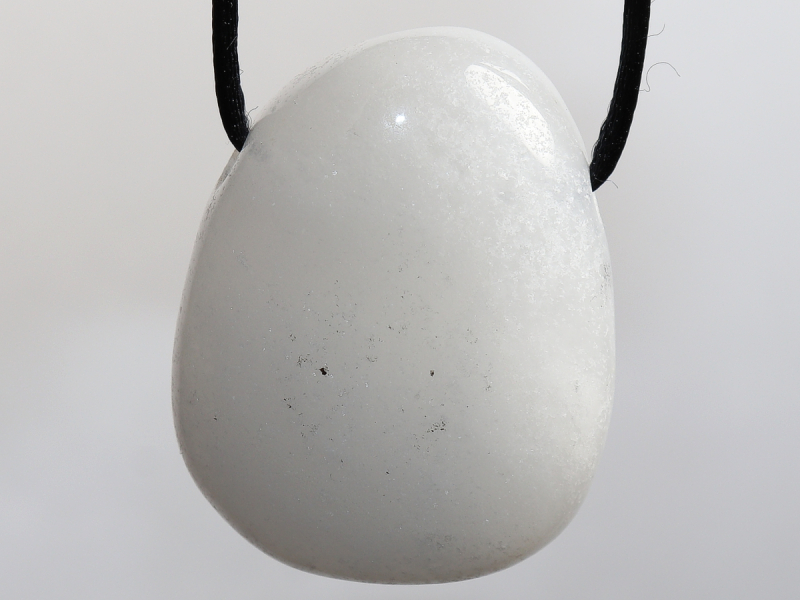 snow quartz with cord or silver 925