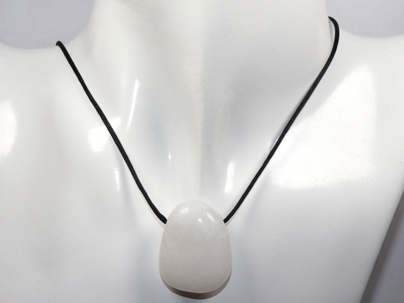 snow quartz with cord or silver 925