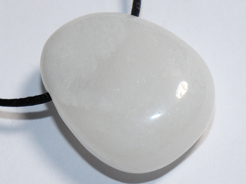 snow quartz with cord or silver 925