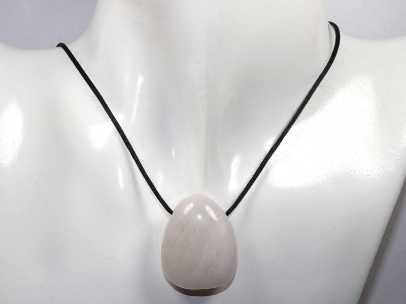 snow quartz with cord or silver 925
