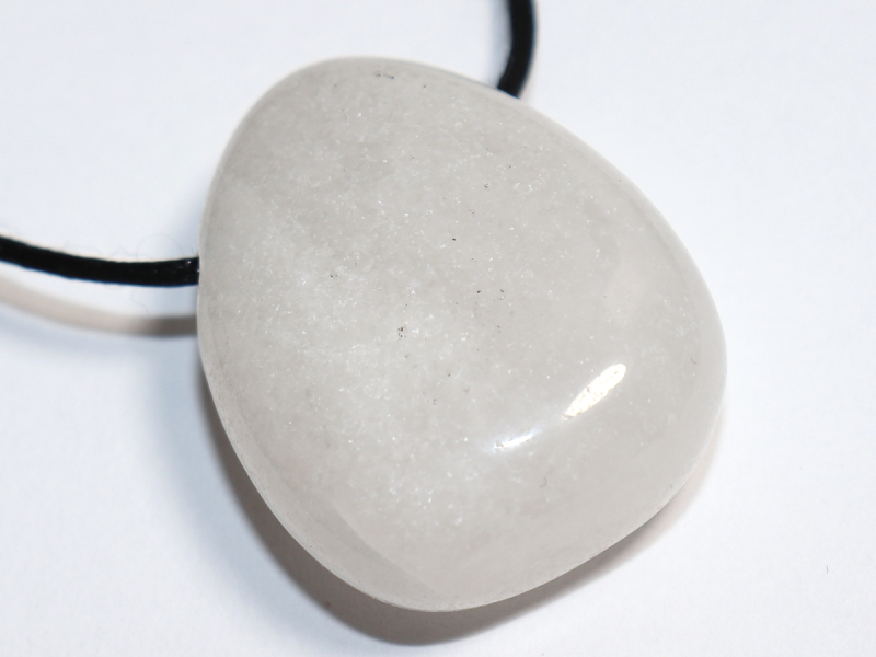 snow quartz with cord or silver 925