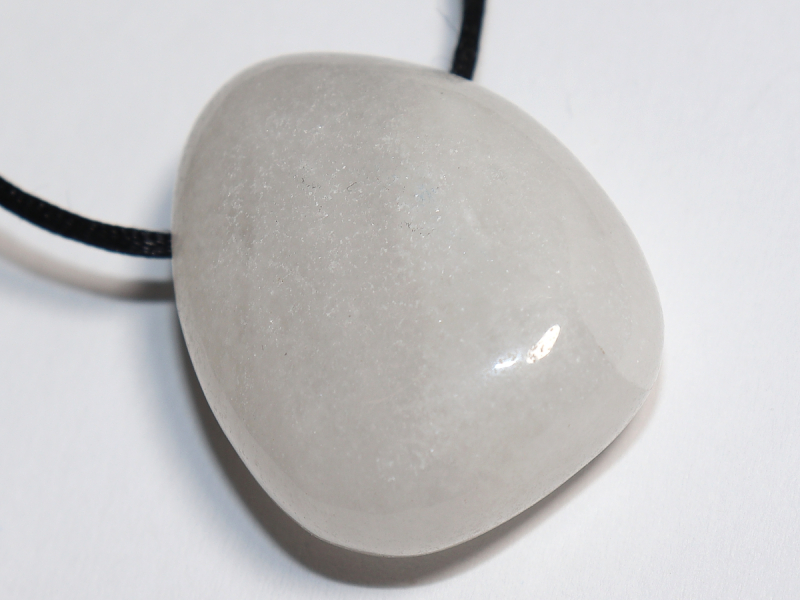 snow quartz with cord or silver 925