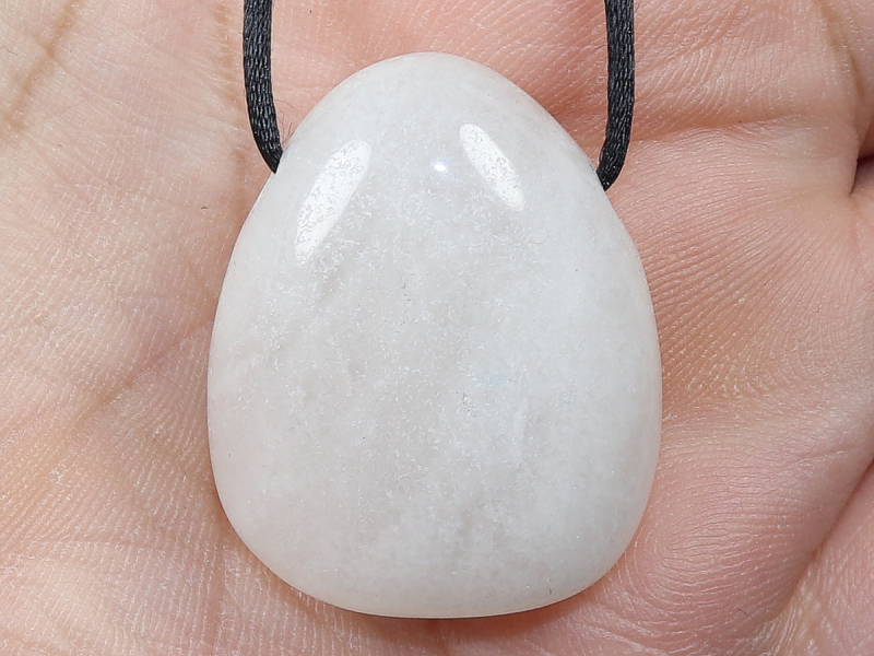 snow quartz with cord or silver 925