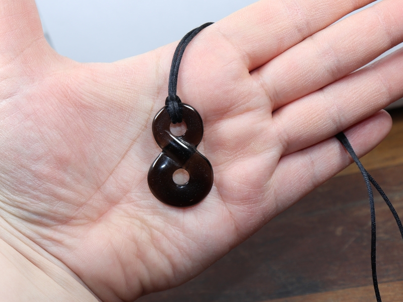 smoky quartz with cord