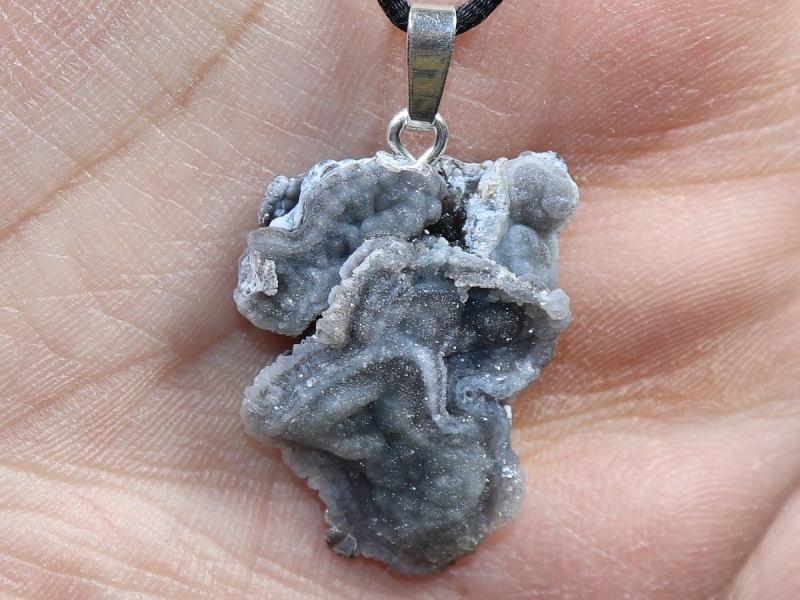 chalcedony with cord or silver 925