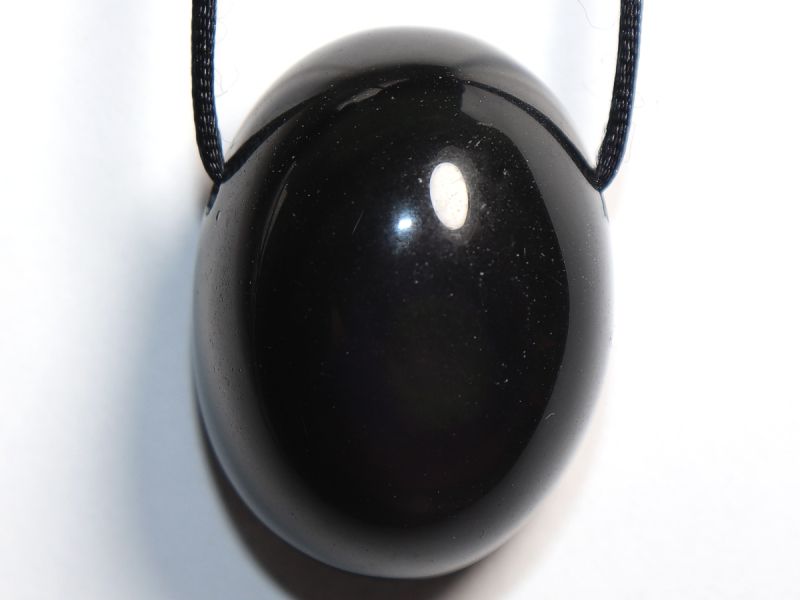 rainbow obsidian with cord or silver 925