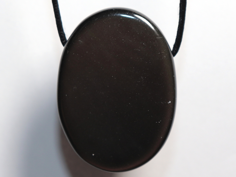 rainbow obsidian with cord or silver 925