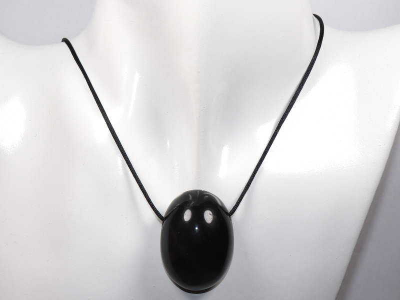 rainbow obsidian with cord or silver 925