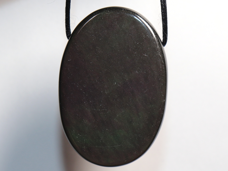 rainbow obsidian with cord or silver 925