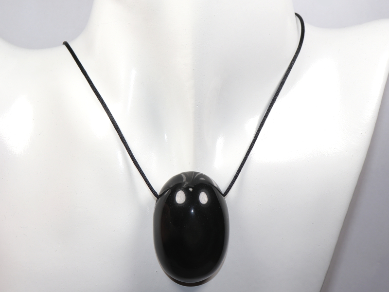 rainbow obsidian with cord or silver 925
