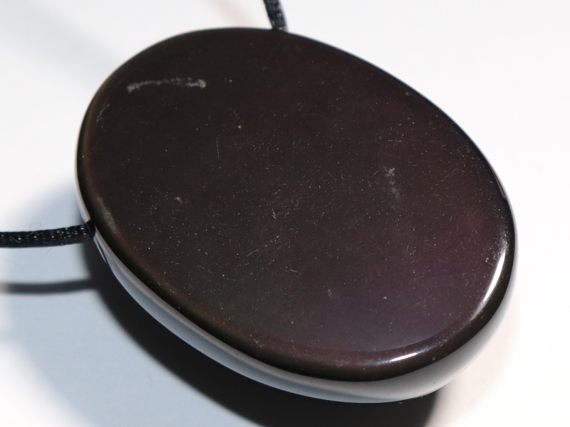 rainbow obsidian with cord or silver 925