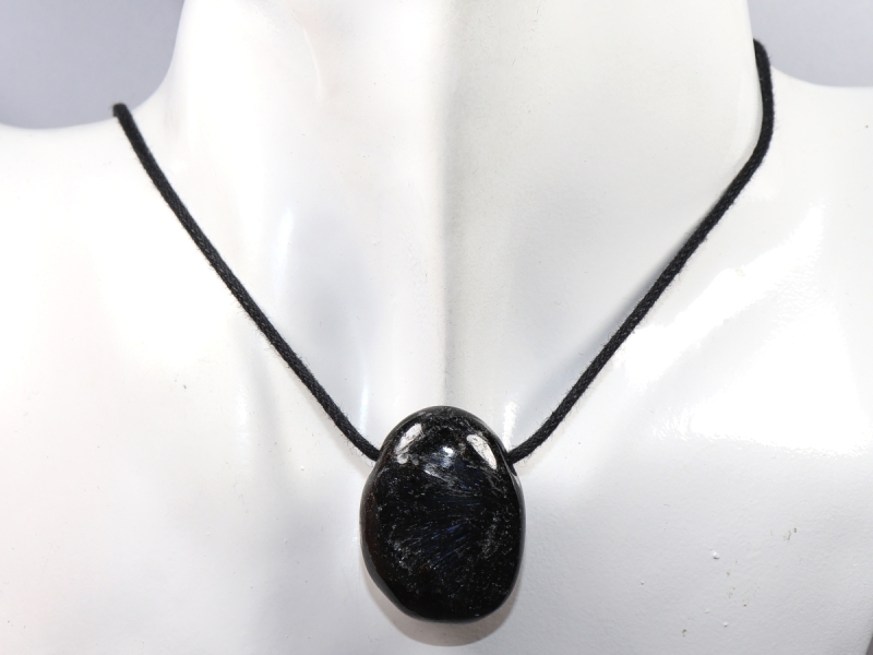 anthophyllite with cord or silver 925