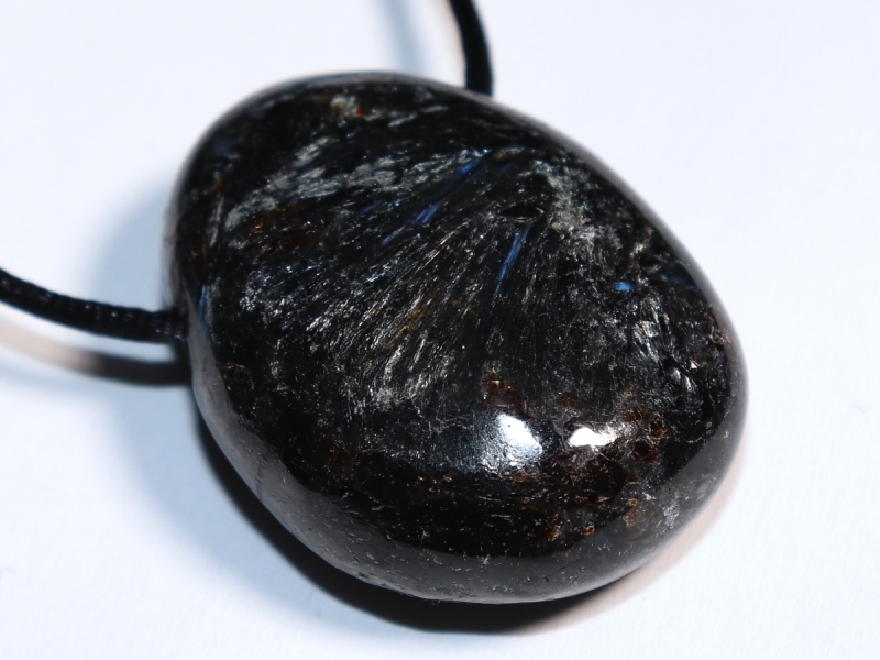 anthophyllite with cord or silver 925