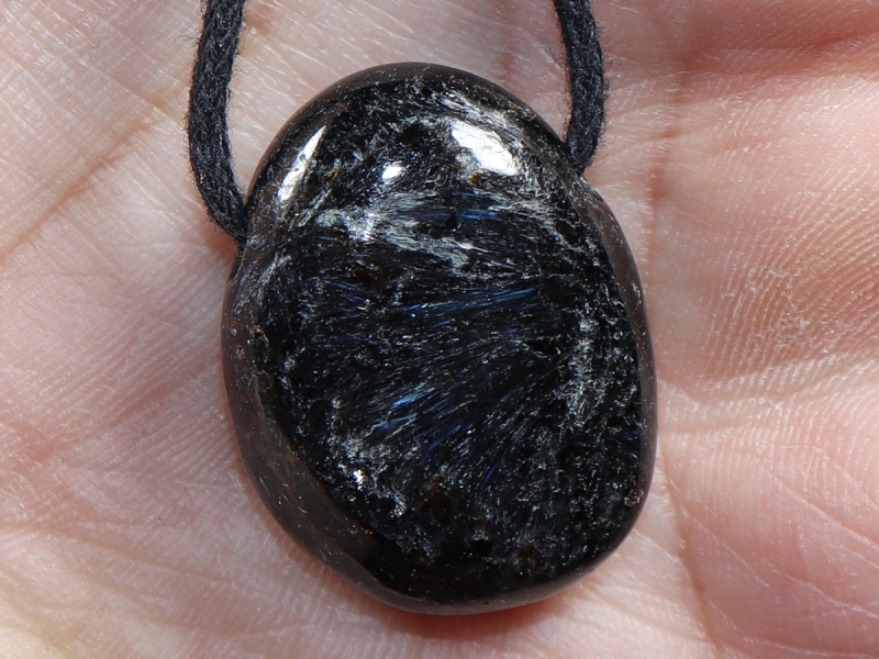 anthophyllite with cord or silver 925