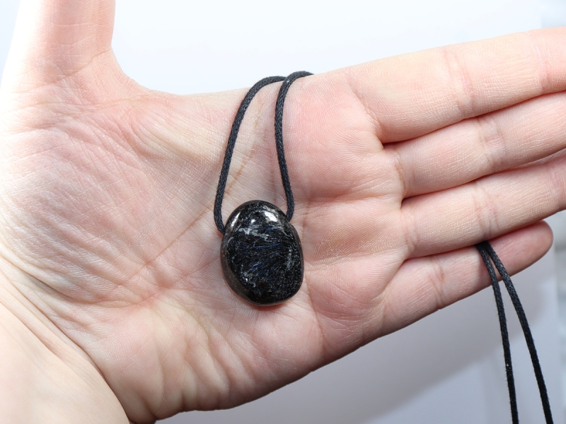 anthophyllite with cord or silver 925