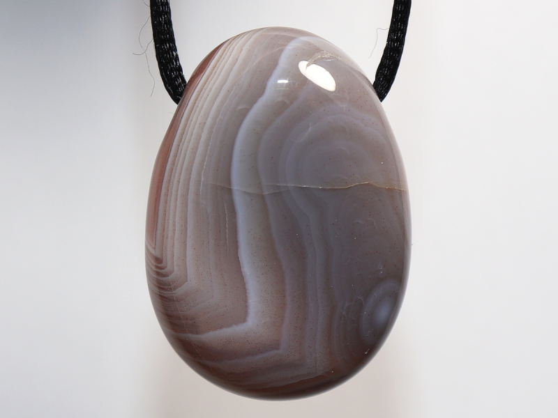 Botswana agate with cord or silver 925