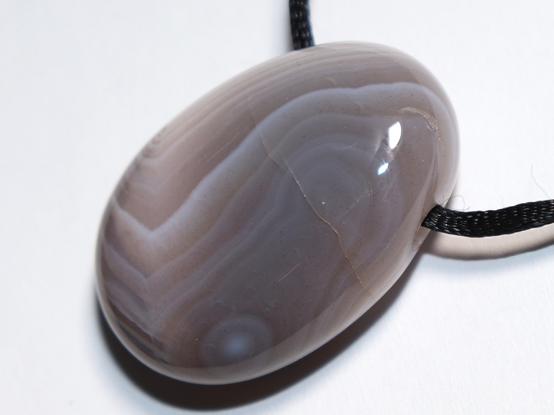 Botswana agate with cord or silver 925