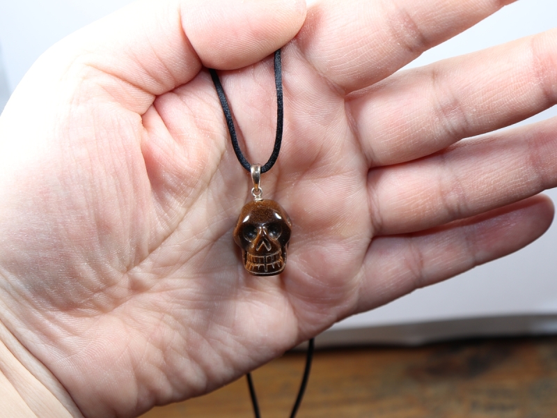 tiger's eye with cord or silver 925