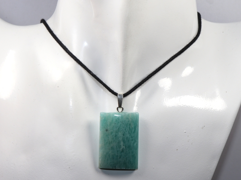 amazonite with cord or silver 925