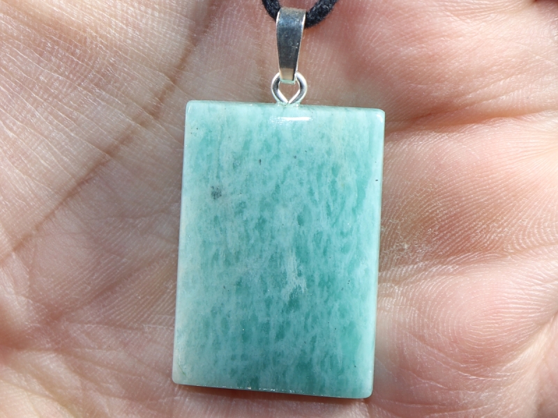 amazonite with cord or silver 925