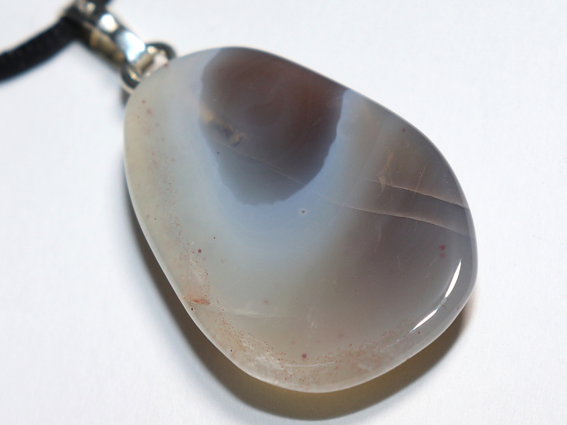 Botswana agate with cord or silver 925
