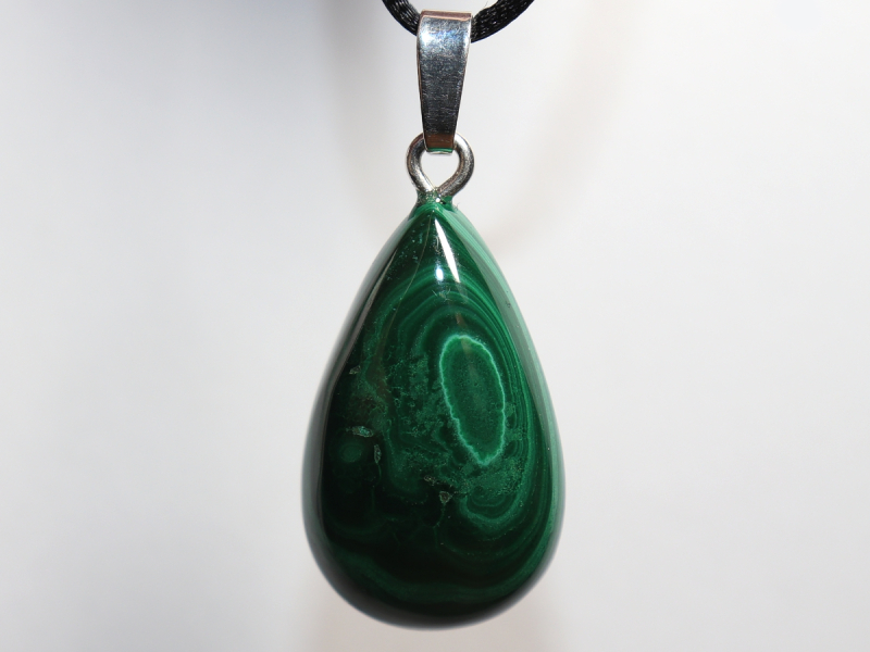 malachite with cord or silver 925