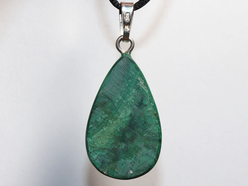 malachite with cord or silver 925