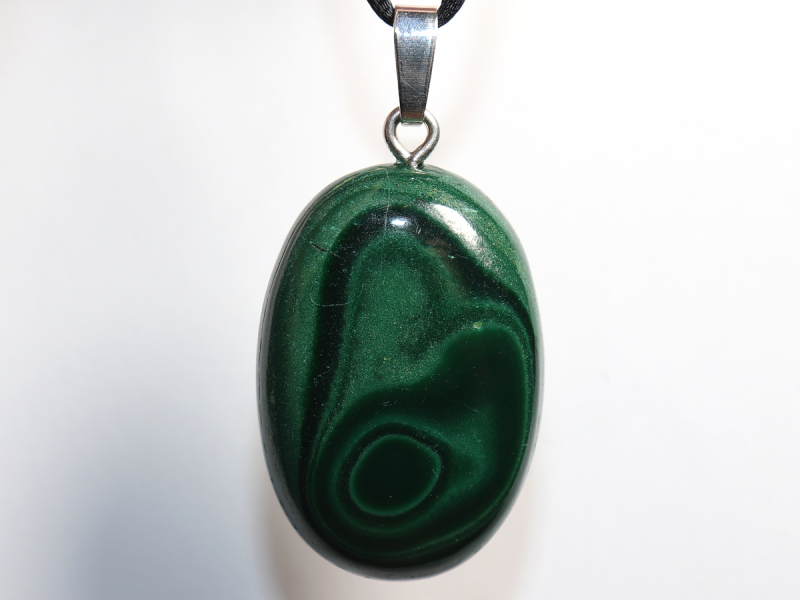 malachite with cord or silver 925