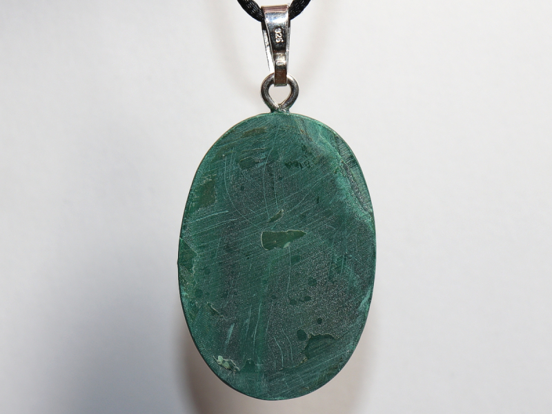 malachite with cord or silver 925