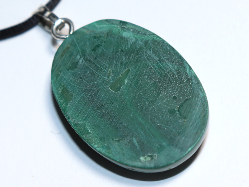 malachite with cord or silver 925