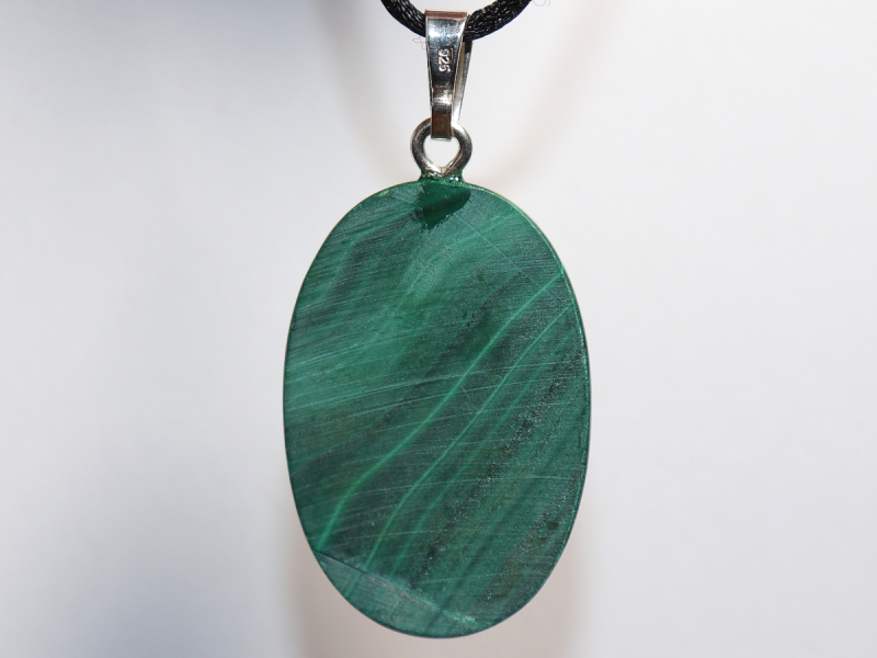 malachite with cord or silver 925