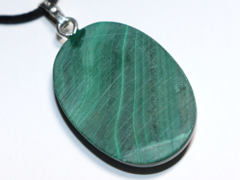 malachite with cord or silver 925