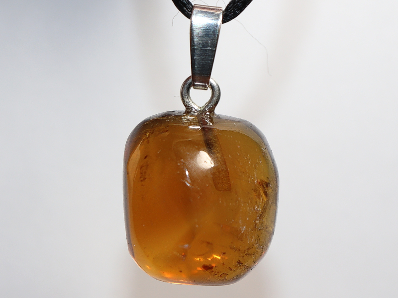 honey calcite with cord or silver 925