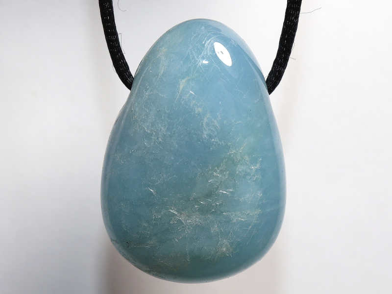 aquamarine with cord or silver 925