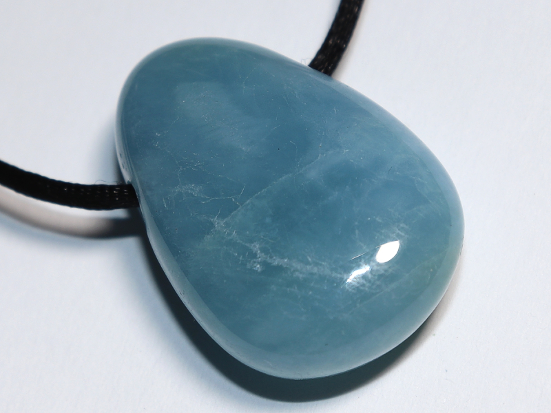 aquamarine with cord or silver 925