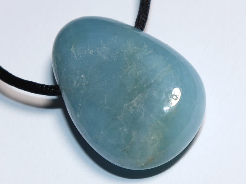 aquamarine with cord or silver 925