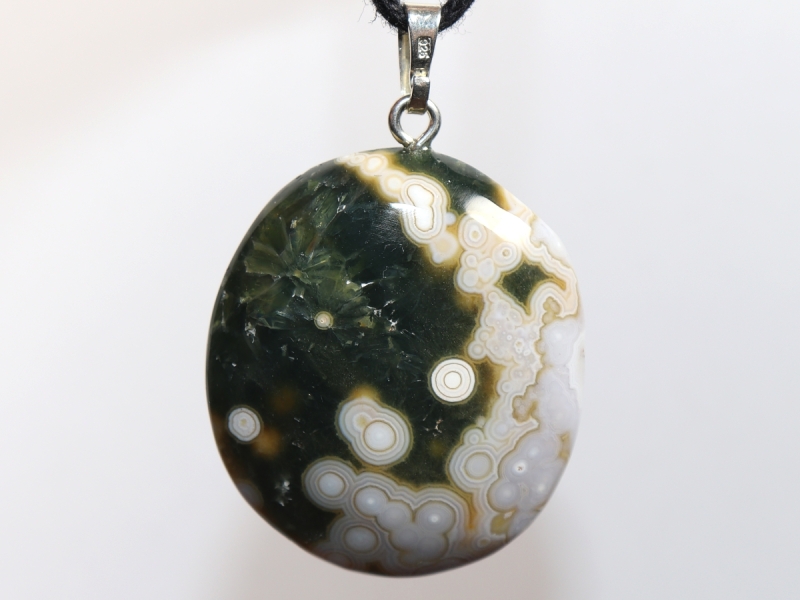 ocean jasper with cord or silver 925